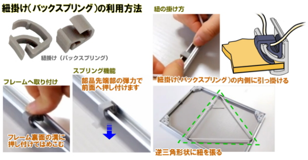 紐掛け（バックスプリング）の利用方法