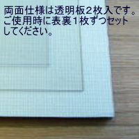 両面仕様は透明板2枚入です。ご使用時に表裏1枚ずつセットしてください。