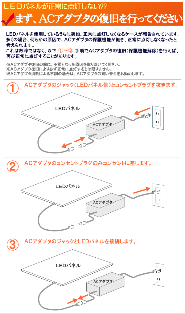 ＡＣアダプタの復旧