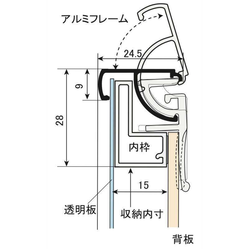 ソフケンの立体額「ラクパネ3D」断面イメージ画像