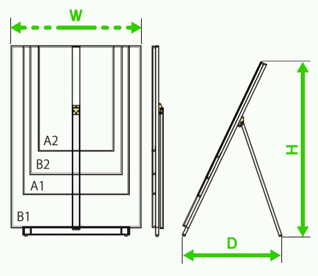 スタンドパネル寸法図